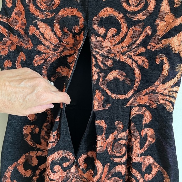 Yoana Baraschi Mirissa Black/Copper Orange Dress Fit/flare style w/Pockets… - Picture 4 of 16